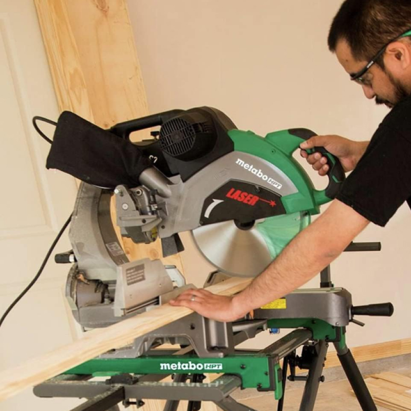 Metabo HPT Sliding Compound Miter Saw in situation product cordless image