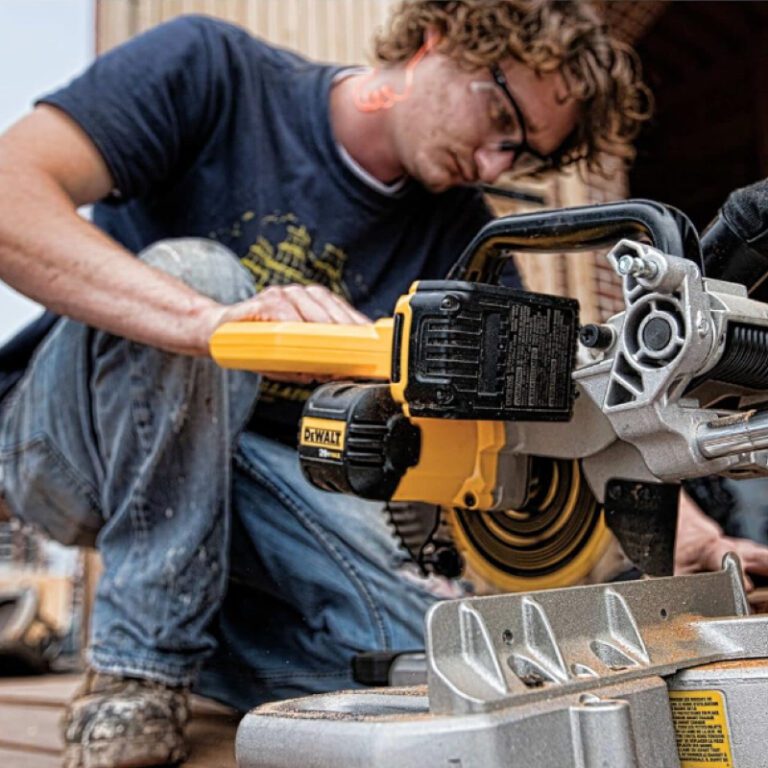 miter saw in situation product dewalt 20v cordless